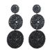 Exaggerated multi-layer round diamond-encrusted glass diamond rhinestone full diamond earrings women's super flash super fairy earrings earrings_ipsvogv.com