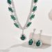 Luxury Sparkling Diamond Super Beautiful Necklace And Earrings Jewelry Two-Piece Set_ipsvogv.com