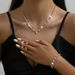 Women’s Jewelry Set Fashion Jewelry Set Necklace Earrings Bracelet Three Piece Rose Gold_ipsvogv.com