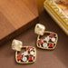 Korean Version Exquisite Fashionable Diamond Studded Colored Zircon Geometric Square For Women With A Sense Of Luxury_ipsvogv.com