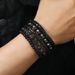 Fashion Dark Style Alloy Cross Wooden Bead Bracelet E-commerce Men's Volcanic Stone Beaded Bracelet_ipsvogv.com