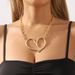 N11861 Summer New ZA Minimalist Alloy Necklace Light Luxury and Unique Hollow Heart Pendant with Collar Chain_ipsvogv.com