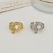 Fashion micro set zircon musical notation ring Korean version opening copper ring personalized jewelry_ipsvogv.com