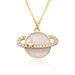 Ins Style Planet Necklace Copper Micro Inlaid Colored Zircon Personalized Planet Pendant Gold Plated Necklace For Women_ipsvogv.com