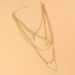 Geometric Heart Pendant Necklace Simple Personality Lock Shaped Multi Layer Clavicle Chain Cross Border Necklace For Women_ipsvogv.com