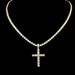 Hip Hop Cross Necklace Pendant Full Diamond 4mm Tennis Chain Trendy Men's Personality Jewelry_ipsvogv.com