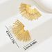 Small niche luxury fashion women's with personalized fan-shaped exaggerated design, electroplated high-end earrings_ipsvogv.com