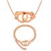 Men's Jewelry Titanium Steel Simple Fashion Handcuffs Necklace Set Interlocking Stainless Steel Couple Bracelet Gift Female_ipsvogv.com