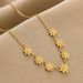 Daisy Collar Titanium Steel Plated Short Seven Small Chrysanthemum Cross Chain Necklace Female Gold Headpiece_ipsvogv.com