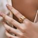 Stacked exaggerated personality bracelet open ring shell design bow irregular wide version retro ring_ipsvogv.com