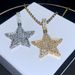 Men's Jewelry Hip Hop New Five Pointed Star Pendant Copper Inlaid Zircon Full Diamond Pendant Necklace Fashion Trend_ipsvogv.com