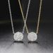 Unisex popular round full diamond pendant necklace for women, zircon micro inlaid two color electroplated clavicle chain_ipsvogv.com