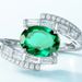 Cultivated Emerald Goose Egg Gemstone Ring S925 Silver Inlaid Colored Gemstone Retro Finger Ring_ipsvogv.com
