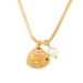 Women's Jewelry Titanium Steel Flattened Snake Bone Bracelet Gold Shell Necklace Electroplated Inlaid With Four Color Zircon Personalized Bracelet Set_ipsvogv.com