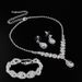 Wedding Hair Veil Crown Dress Satin Gloves Necklace Earrings Bracelet Bride Jewelry Combination Set Jewelry Set_ipsvogv.com