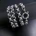 Necklace 316L Stainless Steel Tone 7mm Round Rings Embossing Link Mens Women_ipsvogv.com