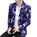 Fashionable and personalized floral for men in autumn, new Korean version of youth slim fit one button suit jacket_ipsvogv.com