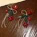 Unisex Red Flower Beaded Earrings New Hot Style Crystal Love Internet Celebrity Unique Bow New Year Earrings For Women_ipsvogv.com