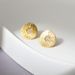 Silver gold lotus leaf spacer arc brushed wood grain flower stud earrings electroplated gold plated Korean style INS style female niche all-match_ipsvogv.com