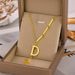 Titanium Steel Gold Necklace, Trendy Female Internet Celebrity Instagram, Minimalist Design, Versatile D-letter Pendant,_ipsvogv.com