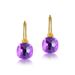 Candy Colored Gem Earrings Female S925 Silver Plated 9K Gold Inlaid Amethyst Earrings Simple Fashion_ipsvogv.com