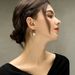 Gold-Plated Copper French Style High-End Luxury Square Pearl For Women Simple Fashionable Unique Earrings_ipsvogv.com