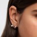 Women's Jewelry Zircon Net Celebrity Exquisite Personality Earrings Three Claw Arc Line Earrings Classic Commuting High End Feeling_ipsvogv.com