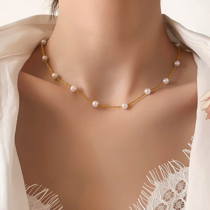 French Light Luxury Pearl Necklace For Women With Unique Design Sense Full Of Sky Star Collar Chain New Trendy Instagram_ipsvogv.com