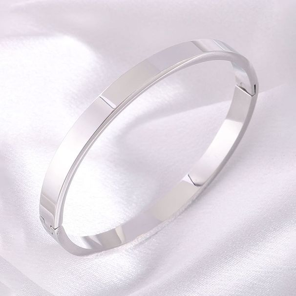 Unisex Jewelry Fashion Titanium steel bracelet simple smooth bracelet gold plated cold style does not fade niche couple bracelet_ipsvogv.com