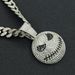 Men's New Full Diamond Ball Star Ghost Face Monster Pendant Necklace Hip Hop Exaggerated Large Gold Collar Chain_ipsvogv.com