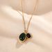 Korean Fashion Titanium Steel Necklace For Women, Light Luxury Agate Double Pendant, Niche Design, High-end Clavicle_ipsvogv.com