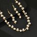 Pearl Necklace And Earrings Light Luxury Clavicle Chain High-end Sense Temperament Jewelry Two-piece Set_ipsvogv.com