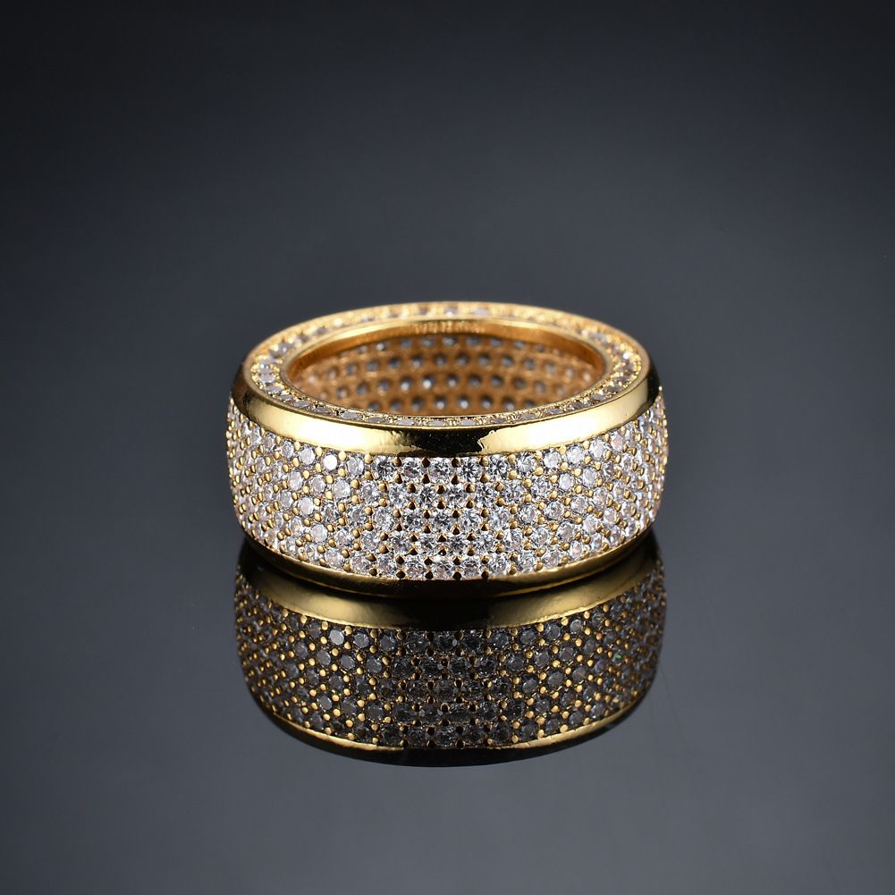 Big Finger Ring, Hip-hop Copper Micro Inlaid Zircon, Classic Versatile Cylindrical Ring For Men And Women_ipsvogv.com