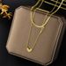 Gold-plated titanium steel design feeling love love double-layer necklace female ins niche heart-shaped simple and versatile clavicle chain_ipsvogv.com