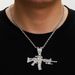 Hot Selling New Diamond Studded Gun Style Alloy Simulation AK Weapon Model Hip-hop Men's Necklace Jewelry_ipsvogv.com
