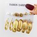 European and American cross-border personalized moon punk gold earrings creative metal element geometric gold earrings suit 6-piece set_ipsvogv.com