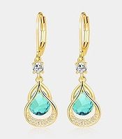 Unisex Real Gold Brass Electroplating Niche Diamond Drop Hollow Earrings Simple Design Ear Buckles_ipsvogv.com