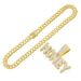 Hip hop full diamond letter pendant necklace trendy exaggerated punk personality wide Cuban bone chain jewelry_ipsvogv.com
