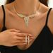Yiwu Earrings Necklace Set Rhinestone Butterfly Choker Luxurious Bride Full Diamond Neck Chain Accessories For Women_ipsvogv.com