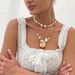 Ocean Ins Wind Sea Star Fan Shell Large Conch Fashion Metal Diamond Pearl Necklace_ipsvogv.com