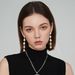 Women's Jewelry Exaggerated Rhinestone Earrings Luxurious And Atmospheric Water Drop Long Style,S925 Silver Needle Earrings_ipsvogv.com