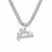 Hiphop hip-hop full diamond patchwork letter pendant punk style Cuban necklace, men's accessory_ipsvogv.com