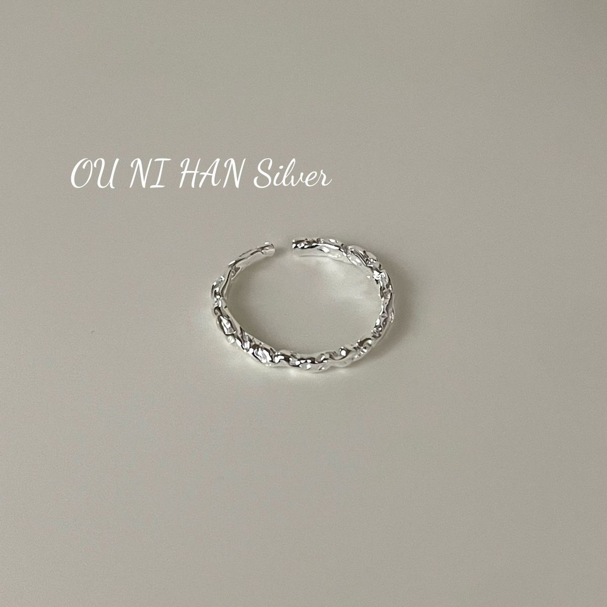 Euni Han S Pure Silver Korean Textured Ring Unique Design And High-end Feel, Designed For Women With A Minimalist Style_ipsvogv.com