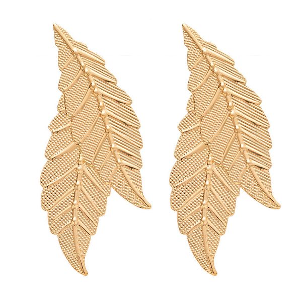 Jewelry Leaf Gold Fashion Simple Niche High-end Elegant Earrings_ipsvogv.com