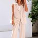 Women's Clothing vest suit with solid colours_ipsvogv.com