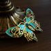 Jewelry vintage butterfly enamel brooch Rhinestone plated with genuine gold standard hollowed out animal_ipsvogv.com