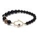 New Hollowed Out Design With Diamond Studded Black Agate And Twin Bead Bracelet For Yiwu Small Commodities_ipsvogv.com