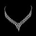 Bridal Jewelry Set - Exaggerated Rhinestone Necklace, Earrings & Bracelet In Sterling Silver (3-Piece Wedding Set)_ipsvogv.com