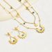 New fashion trend earrings, collarbone chain, women's set, niche inlaid turquoise design, ear buckle necklace, headwear_ipsvogv.com