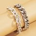Alloy Jewelry Geometric Thick Set Bracelet For Women Hip Hop Trendy Cool Metal Aluminum Chain_ipsvogv.com